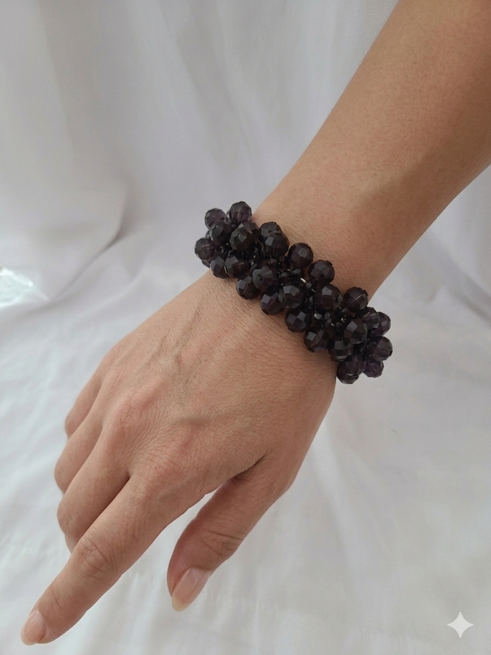 Faceted Cluster Bracelet - Black